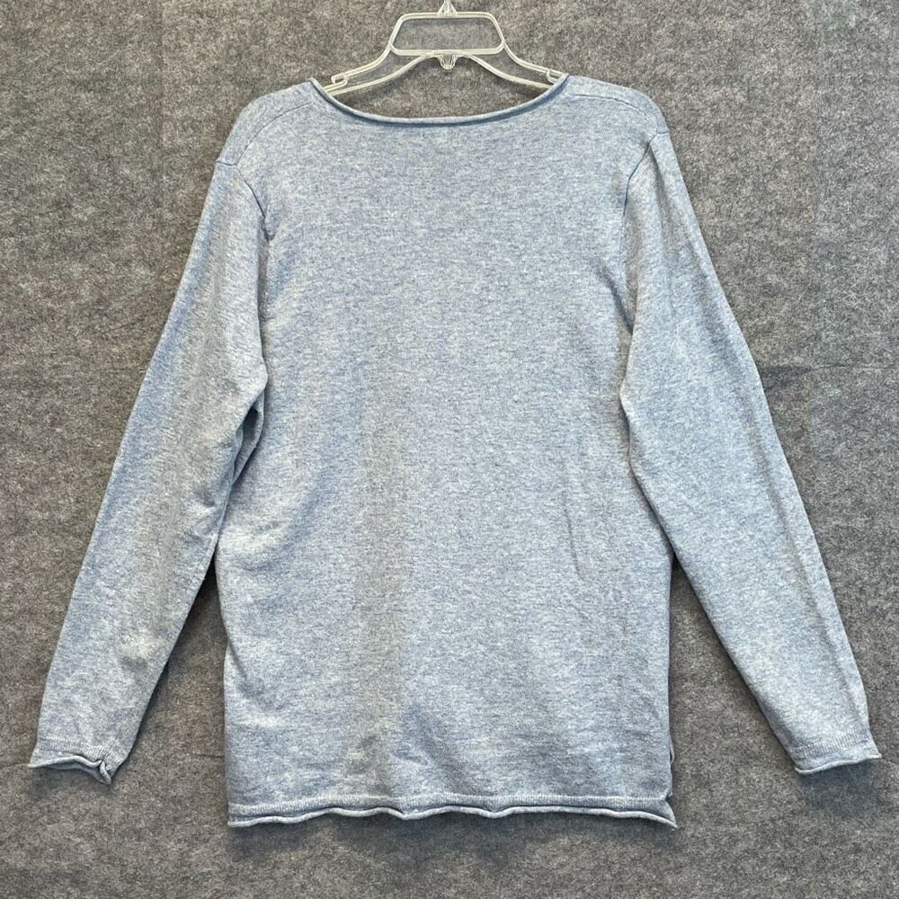 J. CREW Sweater Women's XL‎ Heather Blue V-Neck Pullover Long Sleeve Wool Blend - Picture 8 of 11